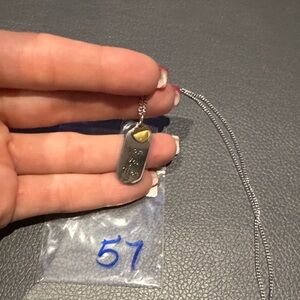 Stainless and Gold Heart LOVE YOU MORE Necklace